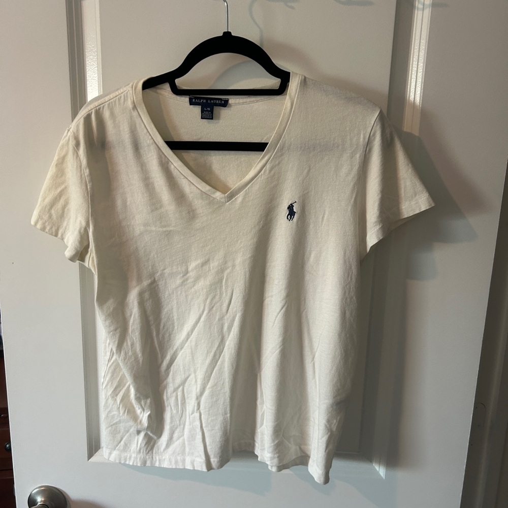 White polo V-neck size medium polo Ralph Lauren